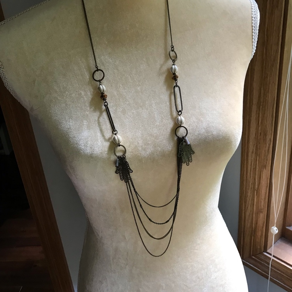 Moon C Paris Long Hamsa Necklace